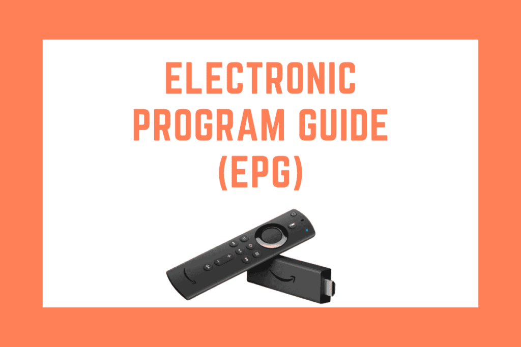 "Electronic Program Guide (EPG) interface showing TV channels, program titles, and schedules.