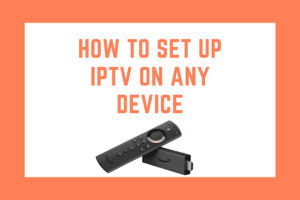 Diagram showing the step-by-step process of setting up IPTV on a smart TV, smartphone, and tablet.