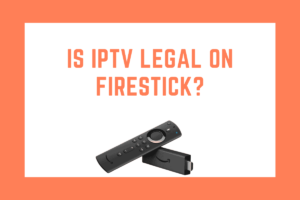Illustration of a Firestick device with IPTV streaming, highlighting legal considerations and safety tips.